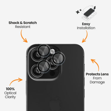 EFM Camera Lens Screen Armour for iPhone 16 Pro and 16 Pro Max - Clear
